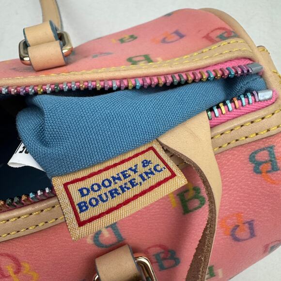 Dooney & Bourke Y2K Rainbow Barrel Bag Monogram Pink LIKE NEW - Picture 8 of 9